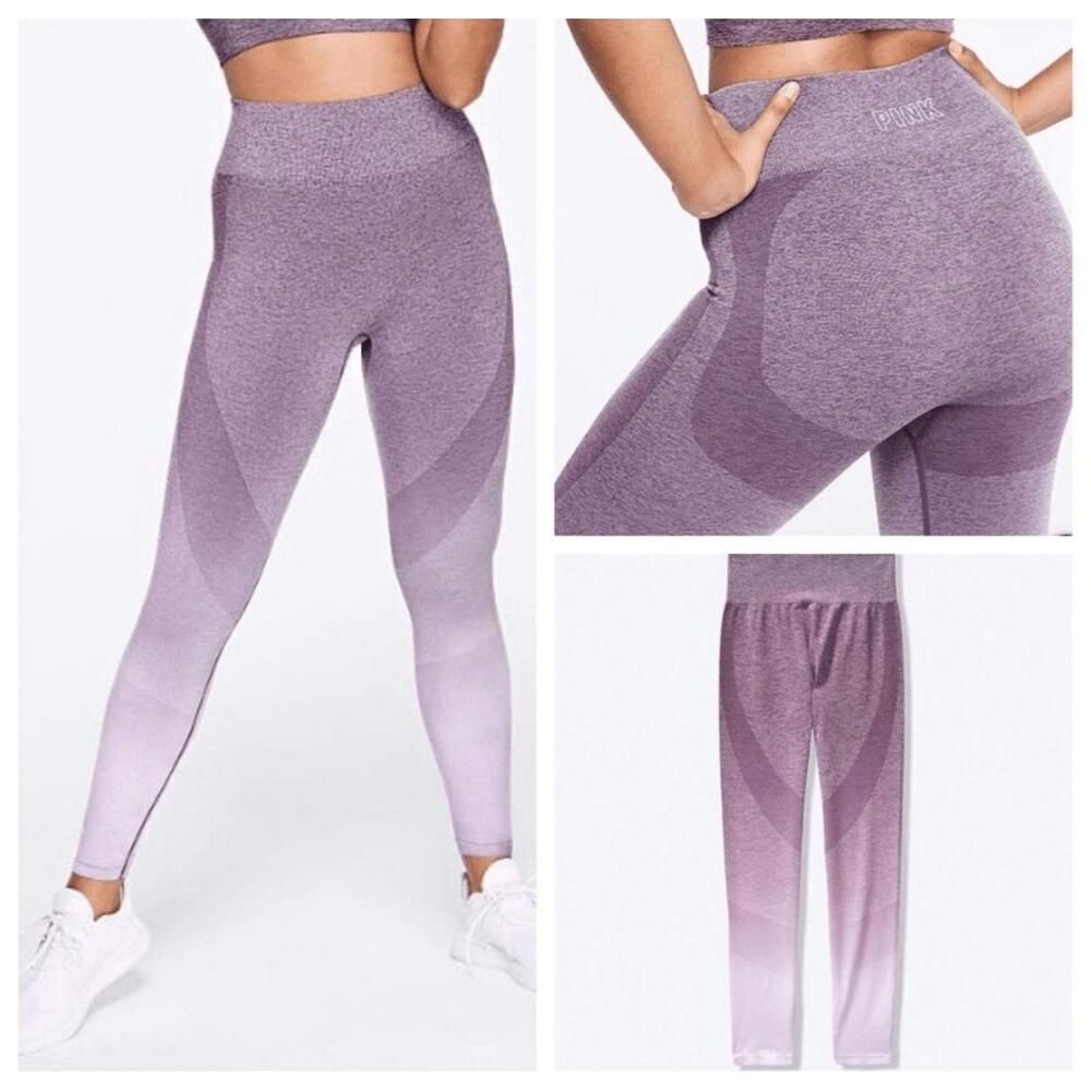 Victorias Secret PINK M seemless tight active wear athletic pants purple